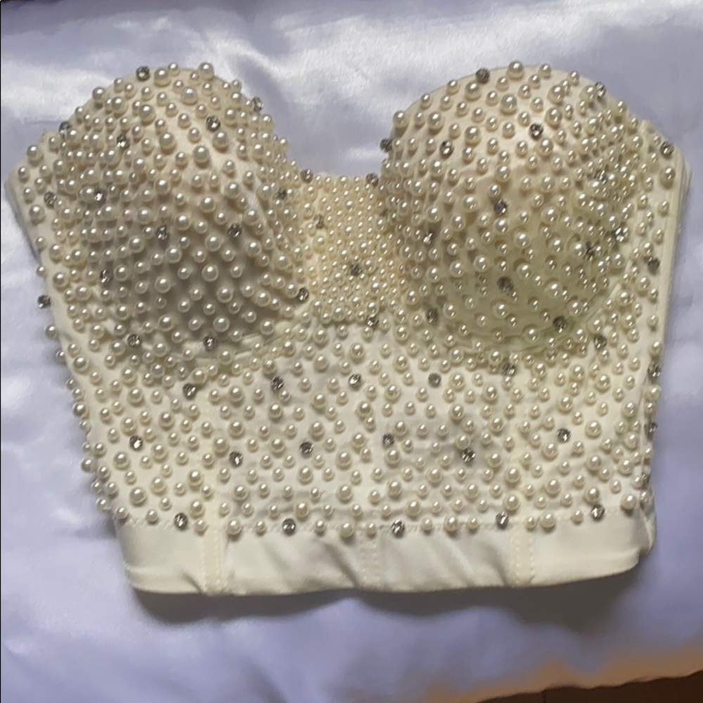 Pearl and Rhinestone bustier